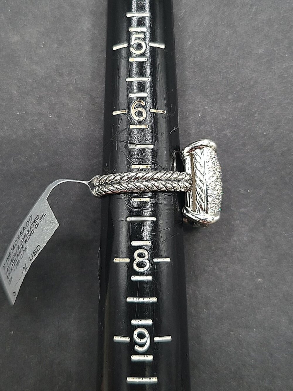 NWT David Yurman Chatelaine Elongated Ring in Sterling Silver w/ Diamonds - Sz 7 - Picture 12 of 12